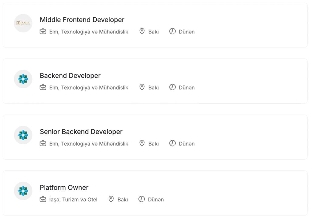 proqramlaşdırma vakansiya